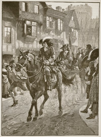 詹姆斯在博伊恩之战后进入都柏林，插图来自卡塞尔斯画报英国历史（棕褐色照片） 作者 英语学校