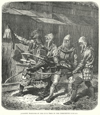 十三世纪内战中的日本武士（雕刻） 作者 英语学校
