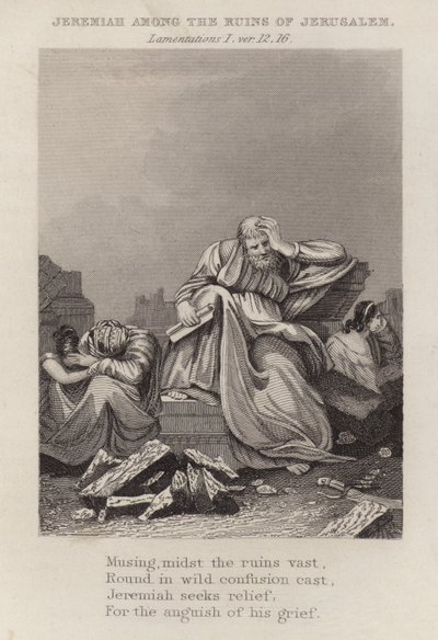 Jeremiah among the ruins of Jerusalem, Lamentations I, ver 12 作者 英语学校