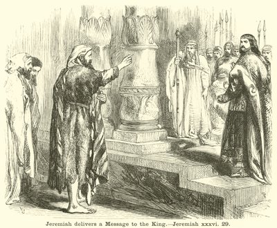 耶利米向国王传达了一个信息，Jeremiah，xxxvi，29 作者 英语学校