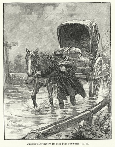 约翰-韦斯利在芬芳国度的旅行（雕版画）。 作者 英语学校