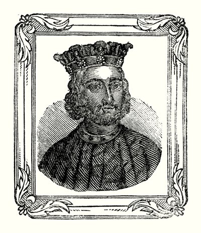 约翰生于 1167 年，于 1199 年加冕，死于 1216 年（雕刻） 作者 英语学校