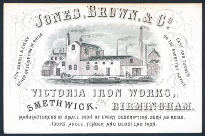 Jones，Brown＆Co，Victoria Iron Works，贸易卡 作者 英语学校
