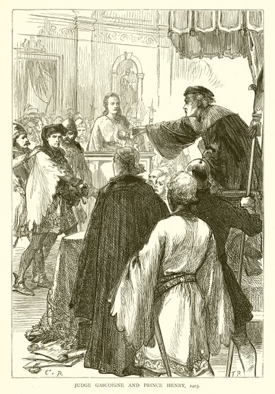 加斯科因法官和亨利王子，1413年 作者 英语学校