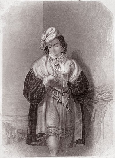 朱莉娅（《维罗纳的两个绅士》）在--"莎士比亚妇女画廊，由早期伦敦艺术家创作的45幅严肃的肖像画组成，并附有批评和文学说明"，大约在1838年--来自 "莎士比亚妇女画廊，Collec"。 作者 英语学校
