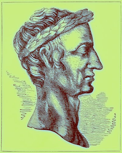 Julius Caesar，“世界图解史”的插图，出版于1880年（数字增强图像） 作者 英语学校