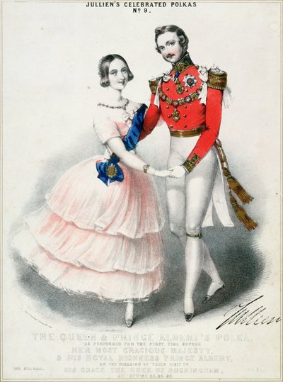Jullien的着名Polkas No.9：M.和N.Hanhart（chromolitho）的女王和阿尔伯特亲王的波尔卡 作者 英语学校