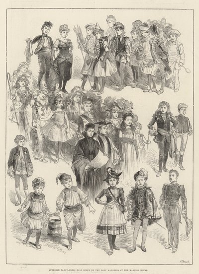 女市长在豪宅赠送的少年化装舞会（版画） 作者 英语学校