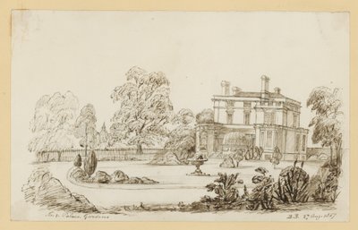 肯辛顿宫花园; 1857年8月27日（墨水在纸上） 作者 英语学校