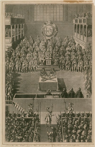 查尔斯一世国王在1648年在白厅高等法院出庭 作者 英语学校