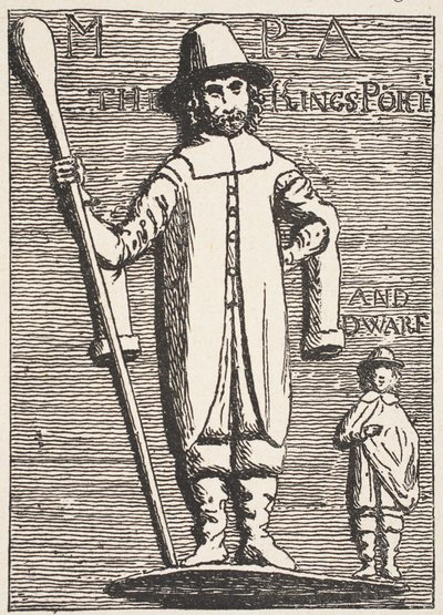来自旧浅浮雕的King Charless Porter和Dwarf 作者 英语学校