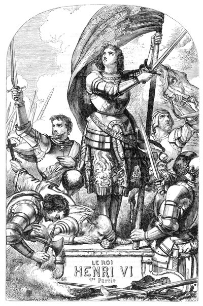 亨利六世国王（亨利六世，第1部分）--《威廉-莎士比亚全集》中的插图，1866年--该版本的插图和一般形式借用了伦敦出版的卡塞尔《莎士比亚插图》。 作者 英语学校