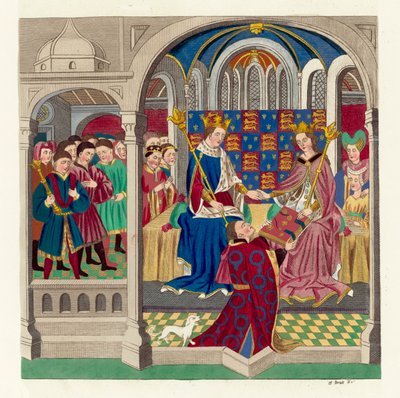 King Henry VI and his court (coloured engraving) 作者 英语学校