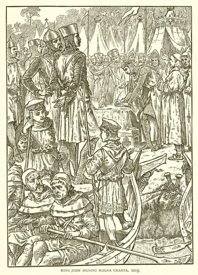 约翰国王签署了大宪章，1215年 作者 英语学校
