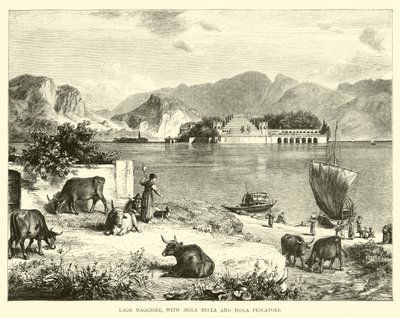 Lago Maggiore，与Isola Bella和Isola Pescatore 作者 English School