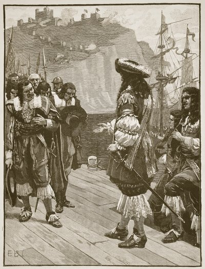 1660年5月26日在多佛登陆查尔斯二世，插图来自卡塞尔斯画报英国历史（棕褐色照片） 作者 英语学校