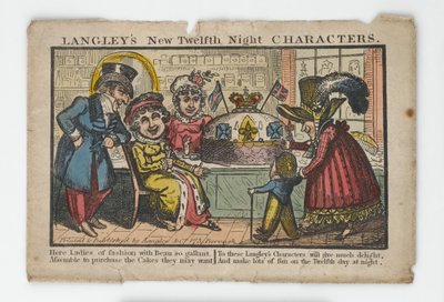 Langleys新的第十二夜人物信封，1818年（手工彩色雕刻） 作者 英语学校