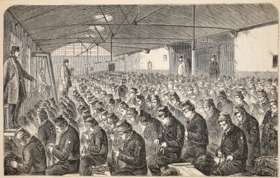 在米德尔塞克斯修正院，Coldbath Fields，伦敦刑事监狱和亨利·梅休和约翰的监狱生活场景中的大型房间（在沉默系统下） 作者 英语学校