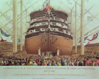 1854年5月13日在伍尔维奇推出HMS Royal Albert，Screw Steamer，131 Guns 作者 英语学校