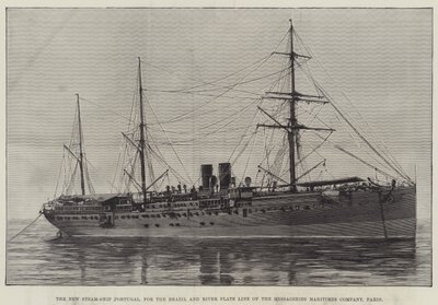 在泰恩河畔沃尔森 (Wallsend-on-Tyne) 推出澳大利亚武装客运轮船 Courier（雕刻） 作者 英语学校