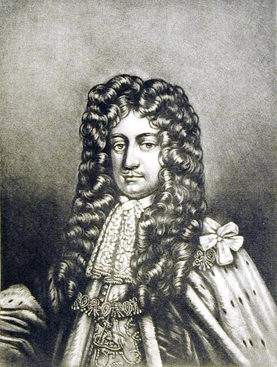 劳伦斯·海德（1641-1711）罗切斯特第一伯爵，英国历史上杰出人物肖像的插图，由罗伯特·邓卡顿（1744-c.1817）（mezzotint）刻。 作者 英语学校