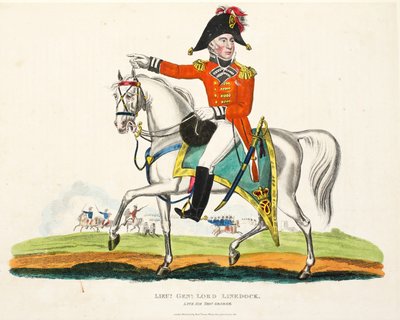 Lieut将军Linedock，酒吧。作者：理查德·埃文斯（Richard Evans），罗姆尼（Romney），1816年威廉·穆德福德（William Mudford）撰写的滑铁卢战役历史记录中的插图 作者 英语学校