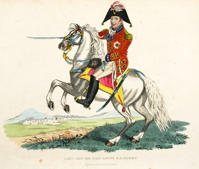 Lieut General Sir Eire Coote KB，KC和MP，pub。作者：理查德·埃文斯（Richard Evans），罗姆尼（Romney），1816年威廉·穆德福德（William Mudford）撰写的滑铁卢战役历史记录中的插图 作者 英语学校