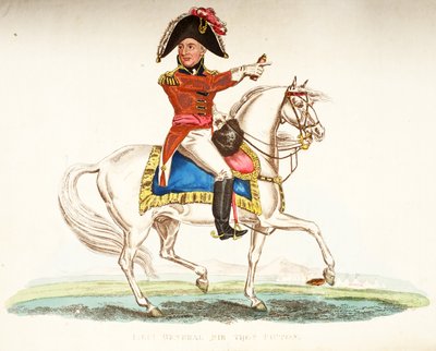 中将Thomas Picton中将，酒吧。作者：理查德·埃文斯（Richard Evans），罗姆尼（Romney），1816年威廉·穆德福德（William Mudford）撰写的滑铁卢战役历史记录中的插图 作者 英语学校