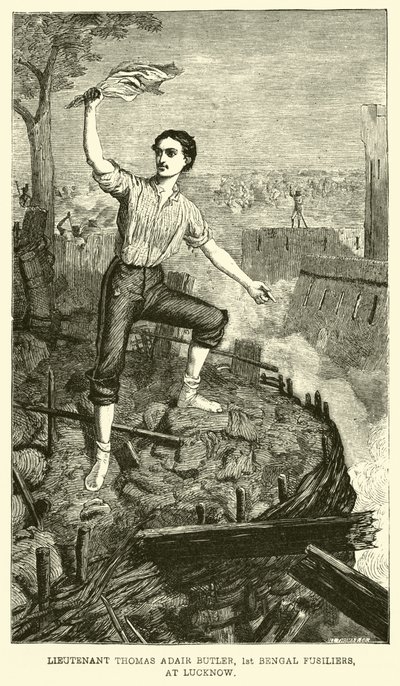 勒克瑙的第一位孟加拉Fusiliers中尉Thomas Adair Butler 作者 英语学校
