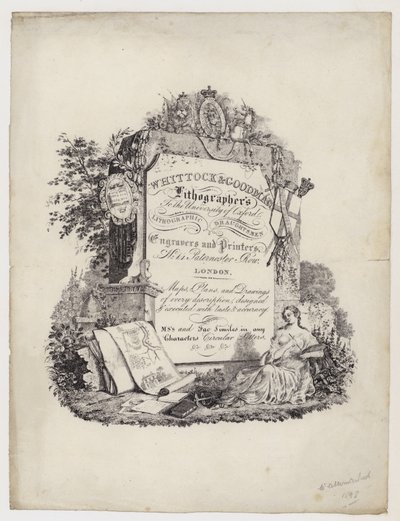 平版画家，Whittock和Goodman，交易卡 作者 英语学校