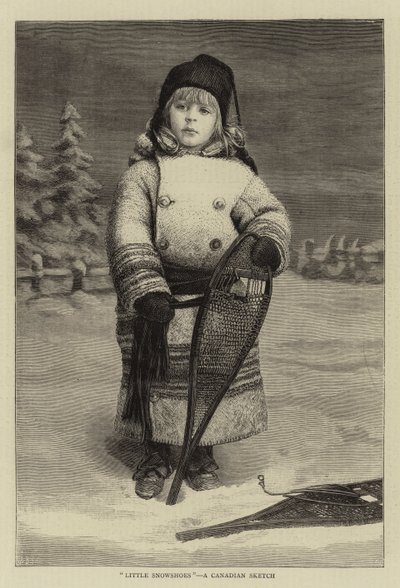 "小雪鞋"，一幅加拿大素描（雕刻） 作者 英语学校