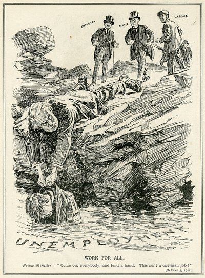 1921年，劳埃德乔治告诉雇主，银行家和劳工合作打败失业 作者 英语学校