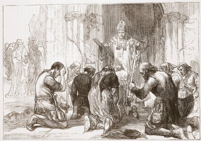 Lollards放弃他们的信仰，插图来自James Aitken Wylie的新教历史（1808-1890），酒吧。 1878年 作者 英语学校