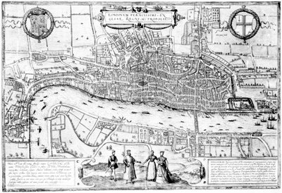Londinium Feracissimi Angliae Regni Metropolis，插图取自伦敦时代的都铎王朝，由Walker Besant爵士，1904年 作者 英语学校