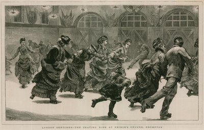 伦敦草图：布朗普顿Princes Ground的溜冰场 作者 English School