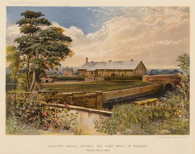 朗福德奶酪工厂，英国第一家奶酪工厂，1870 年 5 月 4 日开业（彩色石版印刷）。 作者 英语学校