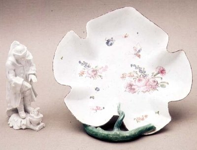 Longton Hall叶子盘，Trembly Rose，1755年，和冬天的形象，1758年（瓷器） 作者 English School