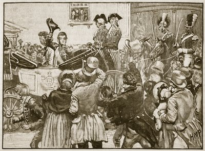 Anglesy勋爵离开爱尔兰，金斯敦，1828年，插图来自卡塞尔斯画报英国历史（棕褐色照片） 作者 英语学校
