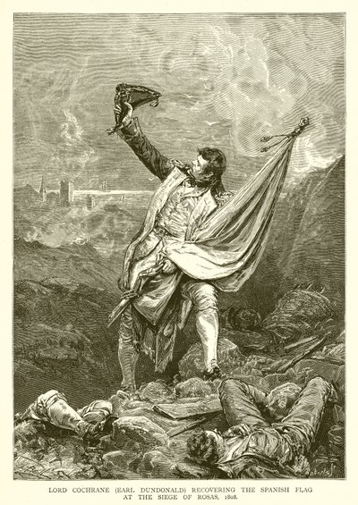 科克伦勋爵（Earl Dundonald）在1808年的罗萨斯围城中恢复了西班牙国旗 作者 英语学校