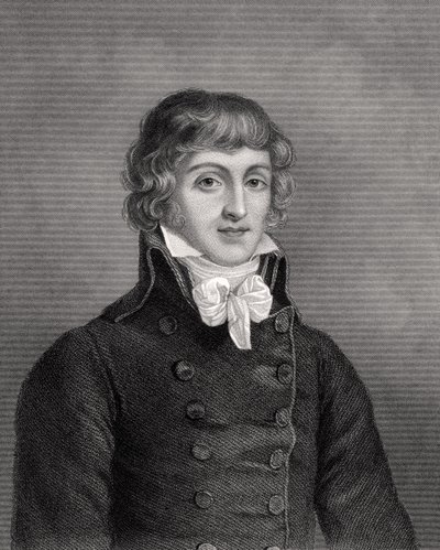 Louis Antonie Leon de Saint-Just，由WH Mote雕刻，1843年在伦敦出版的“政治家的历史剪影”中的插图 作者 英语学校