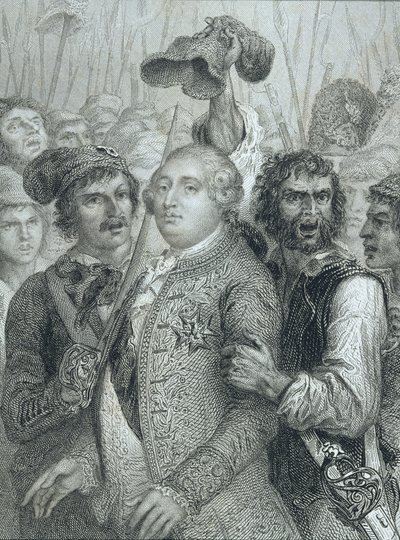 路易十六（1754-93），法国国王，于1792年6月20日被杜乐丽宫的人民带走 作者 英语学校