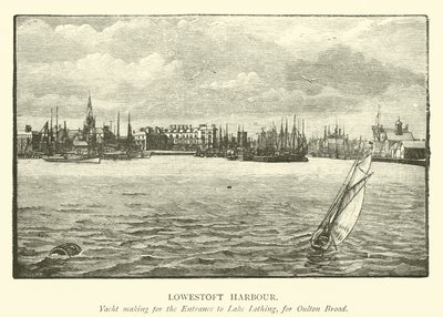 洛斯托夫特港。为Oulton Broad提供游艇，为Lake Lothing入口 作者 英语学校
