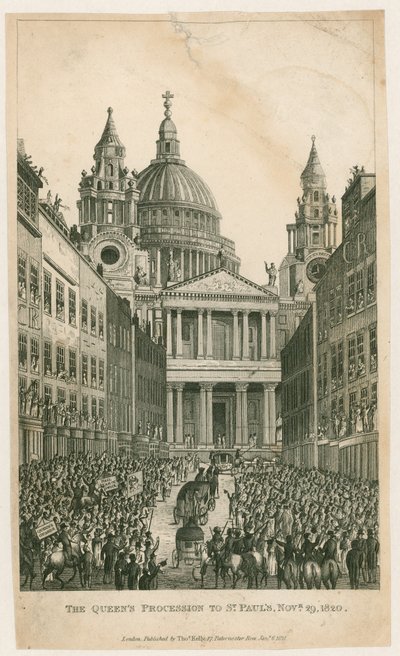 Ludgate Hill。皇后游行到圣保罗，1820年11月29日 作者 英语学校