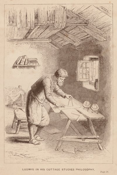 路德维希在他的小屋研究哲学（雕刻） 作者 英语学校