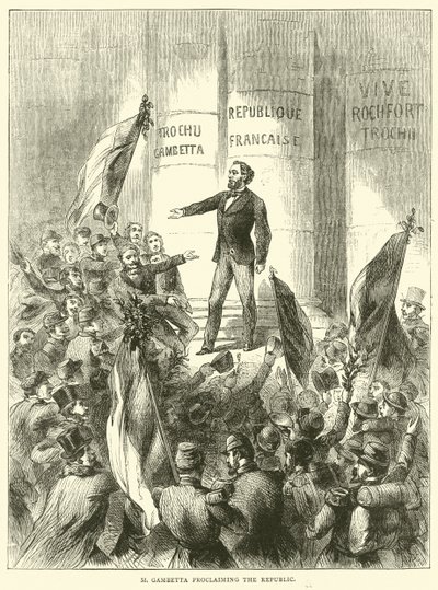 M Gambetta宣布共和国，1870年9月 作者 英语学校