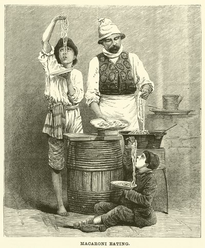 吃通心粉（雕版印刷） 作者 英语学校