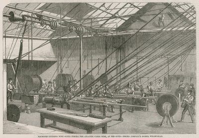 覆盖着Gutta Percha大西洋电缆线的机器 作者 英语学校