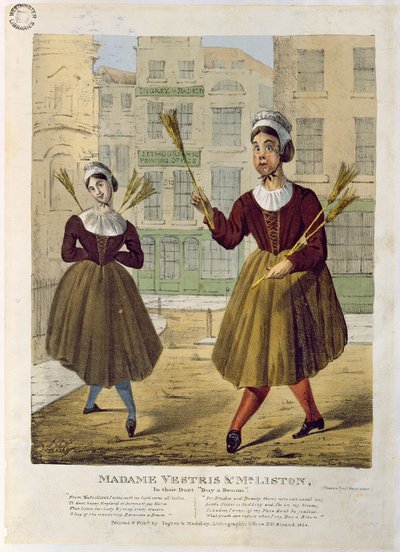 维斯特里斯夫人和利斯顿先生在他们的Duet购买扫帚，酒吧。作者：Ingrey＆Madeley，1826年 作者 英语学校