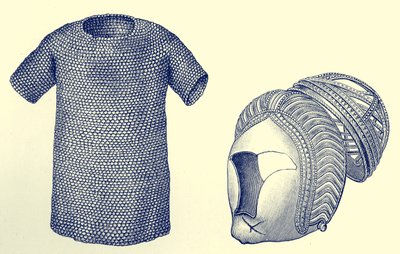 公元 450 年前的邮服和银头盔，摘自《英国人简史 作者 英语学校
