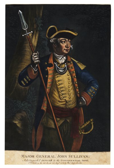约翰沙利文少将，1776年（手工色的mezzotint） 作者 English School